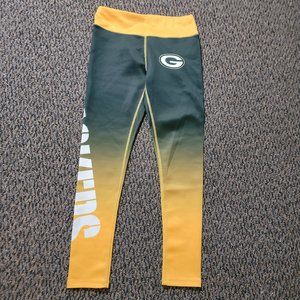 NWOT Women's Green Bay Packers Green and Gold Leggings Size Small